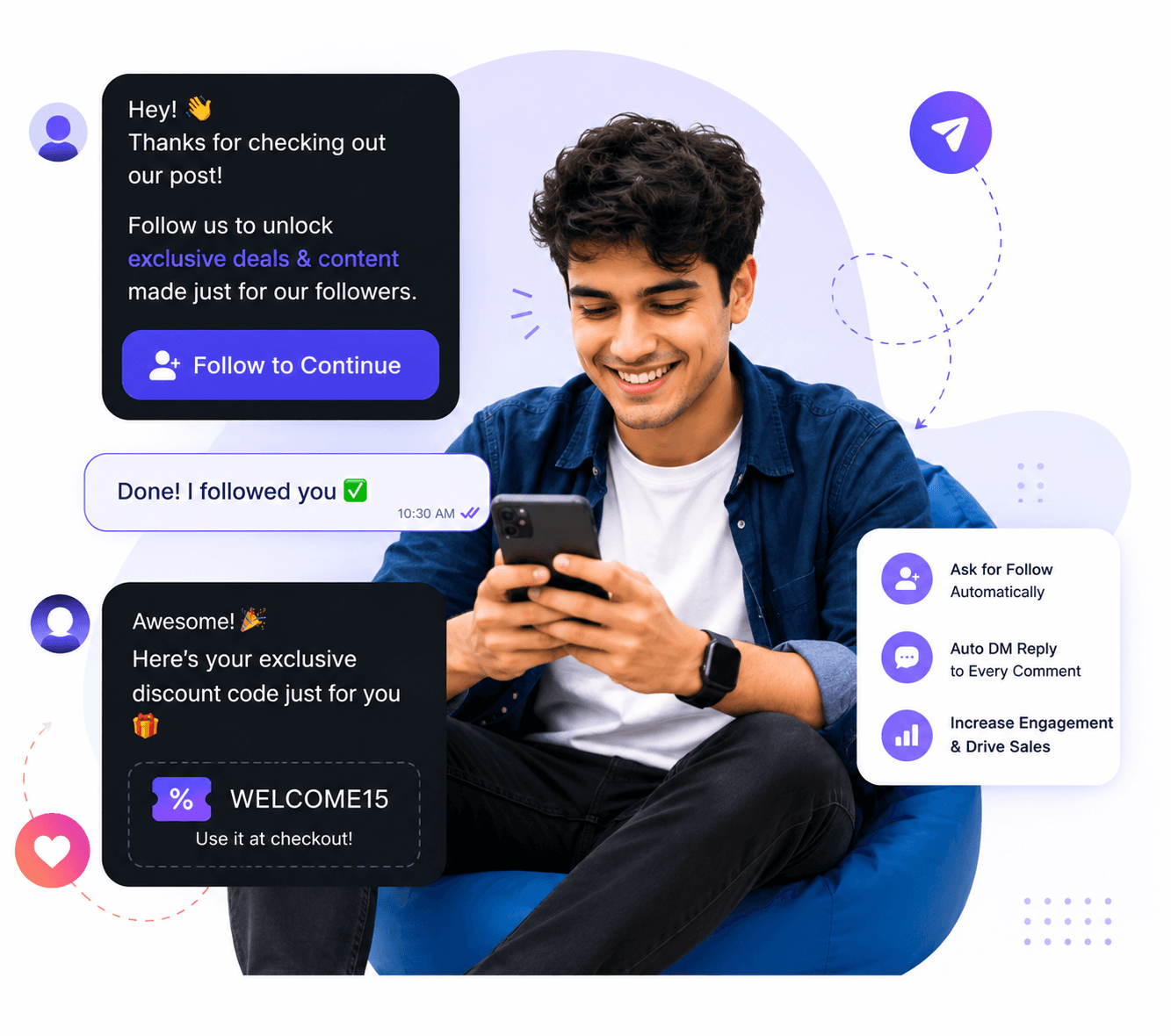 GrowProfile Instagram AutoDM in action